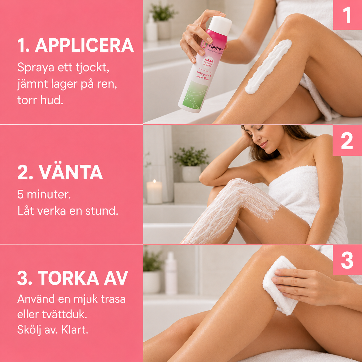 Hårborttagningsspray — slät hud på 5 minuter